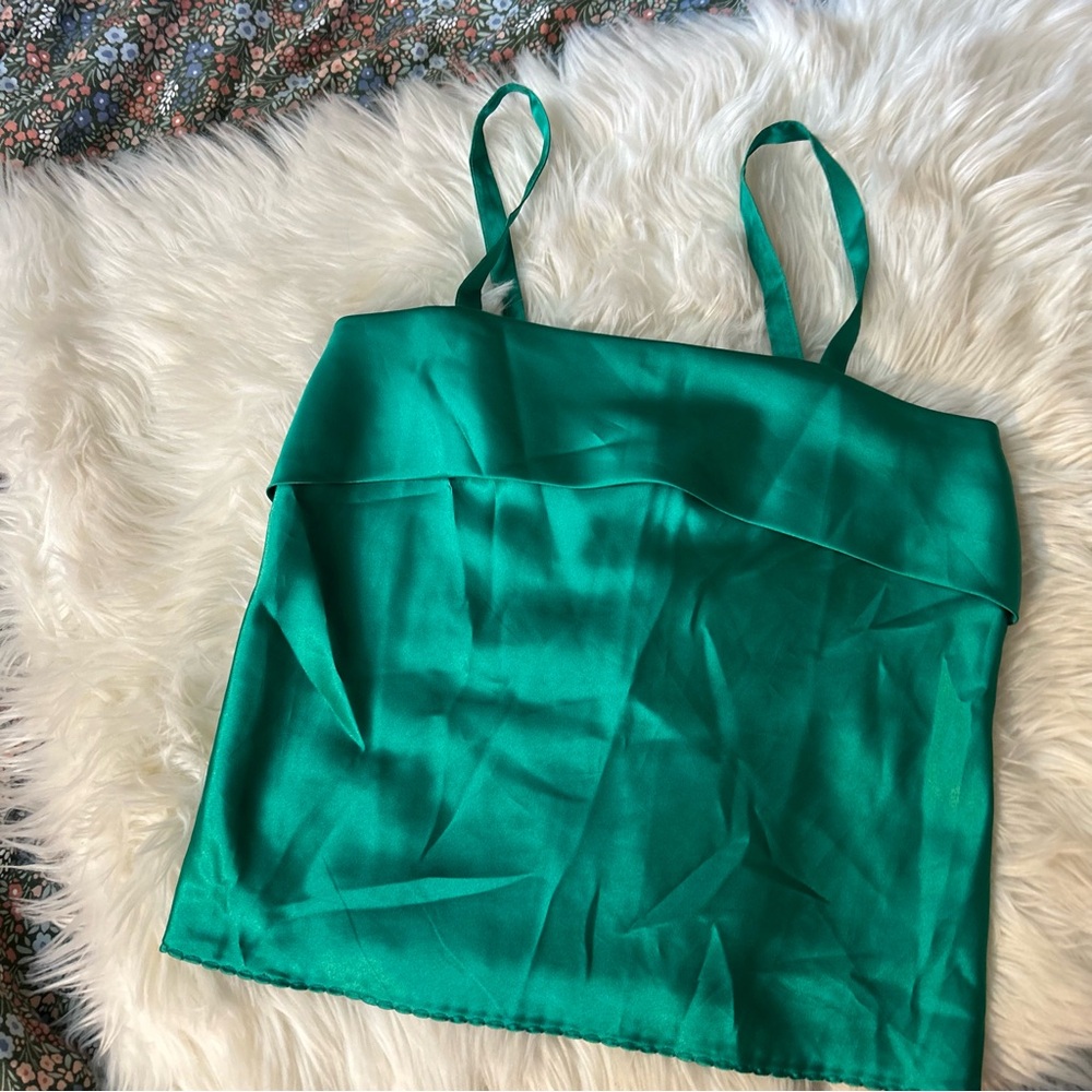 Emerald Green Satin Camisole Top